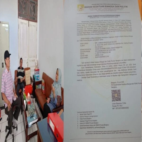 DPD LIN Bengkulu Tunjukkan SK Sah, Minta Kesbangpol Tak Tutup Mata