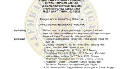 Langkah Cepat DPP LIN: Jackson Sambow Resmi Nahkodai Papua Barat Daya