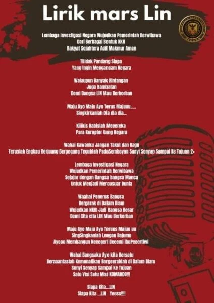 Lirik Mars: Lembaga Investigasi Negara