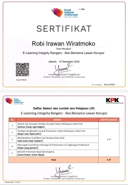Robi Irawan Wiratmoko: LIN Siap Berperang Melawan Korupsi dan Meningkatkan Transparansi