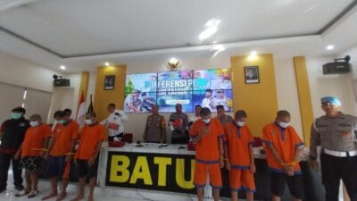 Konferensi Pers Akhir Tahun, Polres Batu Rilis 62 Kasus Narkoba