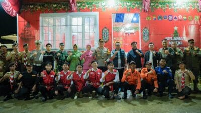 Malam Pergantian Tahun, Dandim 0906/Kkr Bersama Forkopimda Kukar Tinjau Pos Pengamanan Terpadu
