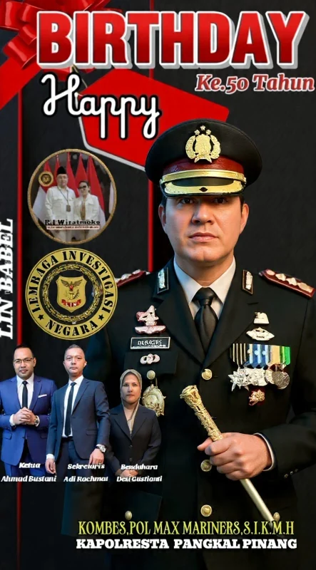 DPD Lembaga Investigasi Negara (LIN) Bangka Belitung Ucapkan Selamat Ulang Tahun ke-50 kepada Kapolresta Pangkalpinang