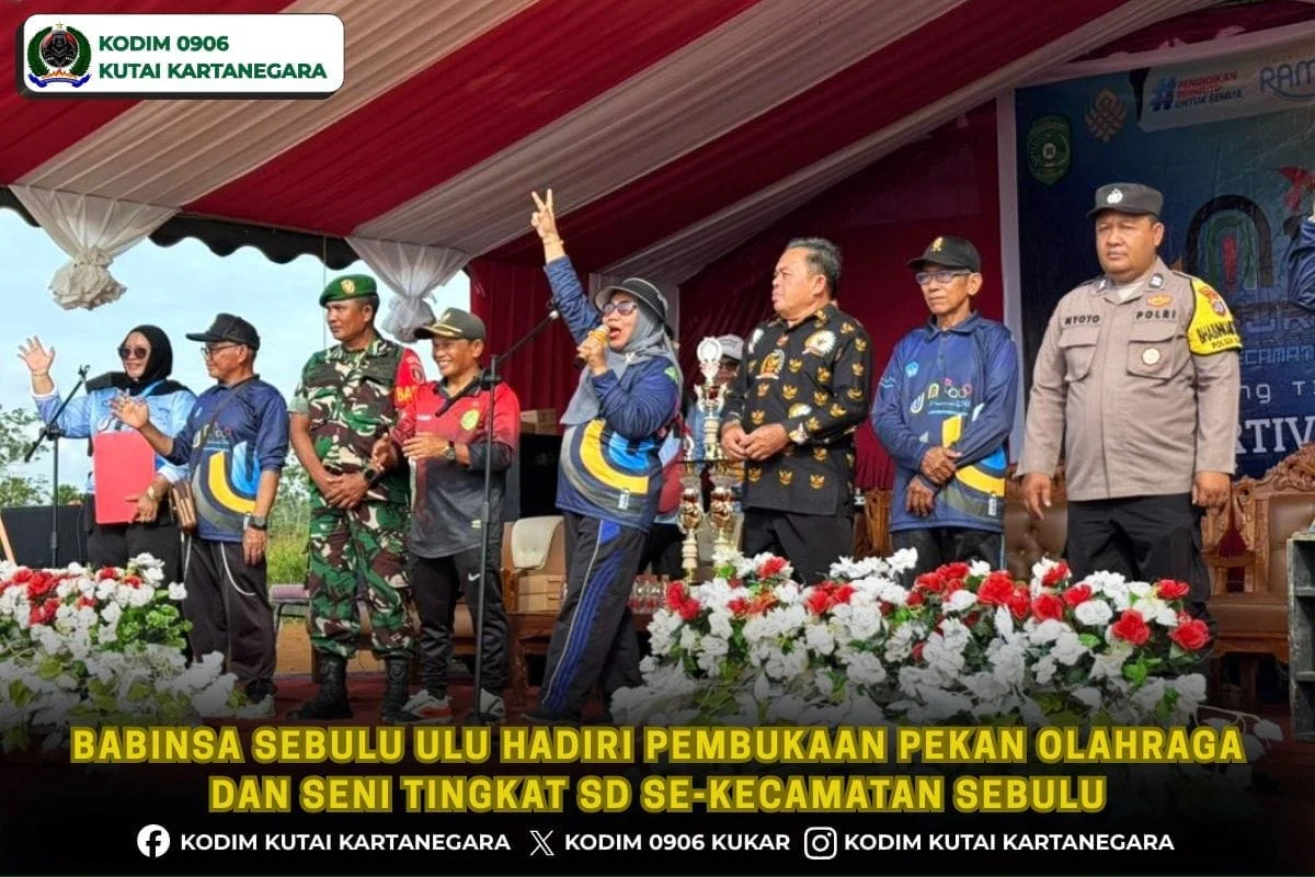 Babinsa Sebulu Ulu Hadiri Pembukaan Pekan Olahraga dan Seni Tingkat SD se-Kecamatan Sebulu