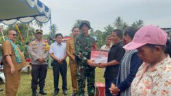 Pembukaan TMMD Wiltas Ke-127, Puluhan Sembako Dibagikan kepada Masyarakat Linggang Amer