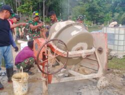 Semangat Gotong Royong Warnai Pengerjaan Semenisasi Jalan di Kampung Linggang Amer