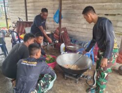 Dapur Umum TMMD Ke-127 Jadi Penopang Semangat Personel di Kampung Linggang Amer