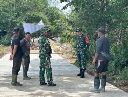 Dansatgas TMMD Wiltas Ke-127 Kodim 0912/Kubar Tinjau Langsung Progres Semenisasi Jalan di Linggang Amer
