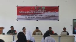 Tanamkan Semangat Cinta Tanah Air, Satgas TMMD Gelar Sosialisasi Wasbang dan Bela Negara di SMK Negeri 1 Linggang Bigung