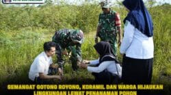 Semangat Gotong Royong, Koramil dan Warga Hijaukan Lingkungan Lewat Penanaman Pohon