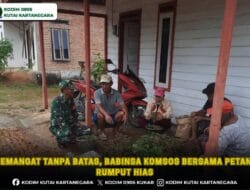 Semangat Tanpa Batas, Babinsa Komsos Bersama Petani Rumput Hias
