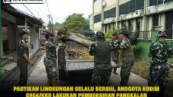 Pastikan Lingkungan Selalu Bersih, Anggota Kodim 0906/Kkr Lakukan Pembersihan Pangkalan