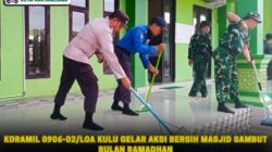Koramil 0906-02/Loa Kulu Gelar Aksi Bersih Masjid Sambut Bulan Ramadha