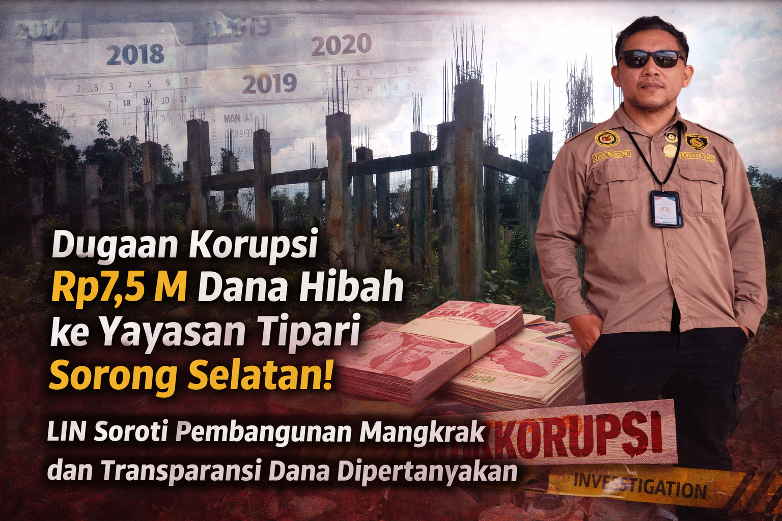 LIN Kembali Soroti Dugaan Korupsi Hibah di Sorong Selatan, Rp7,5 Miliar ke Yayasan Tipari Dipertanyakan