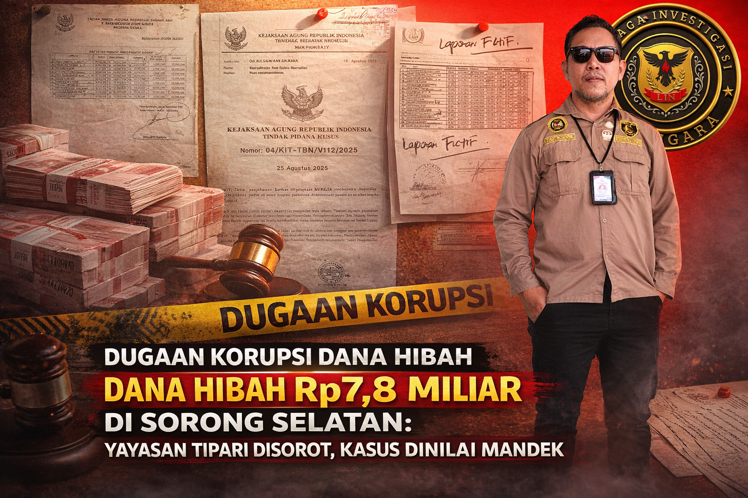 Dugaan Korupsi Dana Hibah Rp7,8 Miliar di Sorong Selatan: Yayasan Tipari Disorot, Kasus Dinilai Mandek