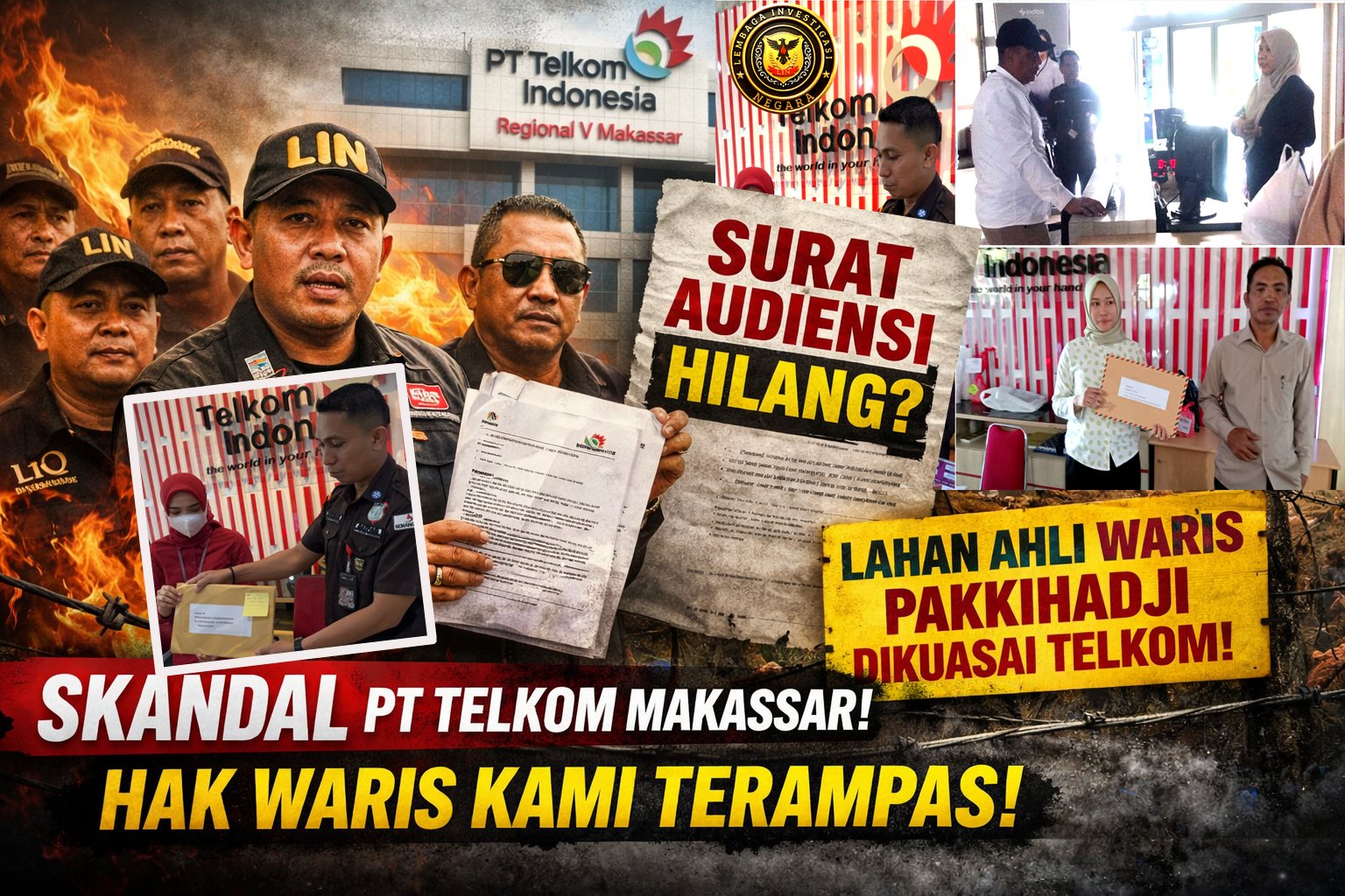 SKANDAL PELAYANAN! Surat Audiensi Diduga Dihilangkan, Sengketa Lahan Ahli Waris Pakkihadji Seret PT Telkom Regional 5 Makassar