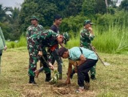 Hijaukan Lingkungan, Satgas TMMD Wiltas Ke-127 Kodim 0912/Kubar Gelar Penanaman Pohon di Lapak Oros