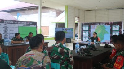 Dansatgas TMMD Wiltas Ke-127 Kodim 0912/Kubar Gelar Evaluasi di Posko Linggang Amer