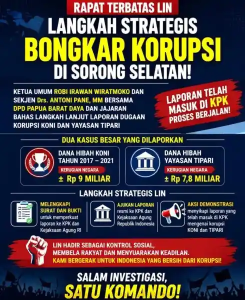 Rapat Terbatas LIN di Jakarta: Lengkapi Berkas ke KPK & Kejagung, Aksi Demonstrasi Segera Digelar