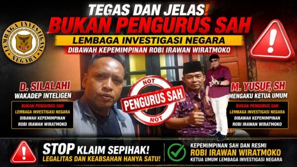 KETUM LIN ROBI IRAWAN WIRATMOKO TEGAS: “TIDAK ADA DUALISME — M. YUSUF BUKAN KETUA UMUM SAH, SIAP TEMPUH JALUR HUKUM!”