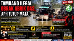 HARI BUMI TERCORENG PULUHAN PONTON TAMBANG ILEGAL BEROPERASI BEBAS