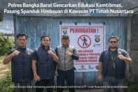 Polres Bangka Barat Gencarkan Edukasi Kamtibmas, Pasang Spanduk Himbauan di Kawasan PT Timah Nusantara