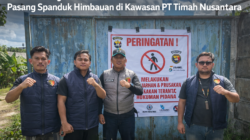 Polres Bangka Barat Gencarkan Edukasi Kamtibmas, Pasang Spanduk Himbauan di Kawasan PT Timah Nusantara