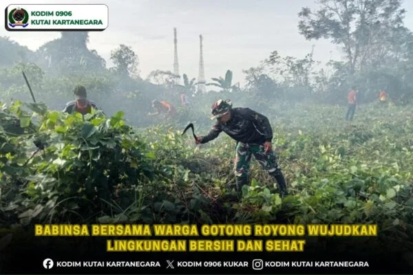 Babinsa Bersama Warga Gotong Royong Wujudkan Lingkungan Bersih dan Sehat