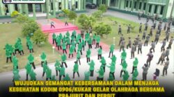 Wujudkan Semangat Kebersamaan Dalam Menjaga Kesehatan, Kodim 0906/Kukar Gelar Olahraga Bersama Prajurit Dan Persit