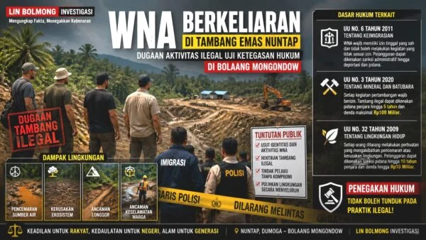 “WNA Berkeliaran di Tambang Emas Nuntap: Ujian Tegas Penegakan Hukum di Bolaang Mongondow”