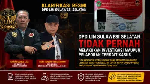 DPD LIN Sulsel Bantah Terlibat Investigasi Kasus Kartu Relawan Prabowo, Saharuddin Lili Kutuk Oknum yang Catut Nama Lembaga