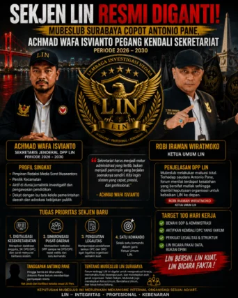 SEKJEN LIN DIGANTI! MUBESLUB SURABAYA COPOT ANTONIO PANE, ACHMAD WAFA ISVIANTO RESMI PEGANG KENDALI SEKRETARIAT