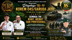 DPD LIN Bangka Belitung Ucapkan Dirgahayu ke-16 Korem 045/Garuda Jaya, Tegaskan Dukungan untuk TNI yang Kuat dan Profesional