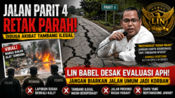 Jalan Raya Parit 4 Retak Diduga Akibat Tambang Liar, Video Warga Bakar Alat Tambang Viral – LIN Babel Soroti Lambannya Respons APH
