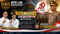 Sambut HUT Bhayangkara ke-80, DPD LIN Babel Apresiasi Polri dan Ucapkan Selamat: “Semakin Presisi, Semakin Dicintai Rakyat”