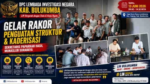 DPC LIN Bulukumba Gelar Rakor Penguatan Struktur dan Kaderisasi, Sekretaris Paparkan Hasil Munaslub Surabaya