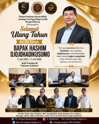 Hashim Djojohadikusumo Genap 72 Tahun, DPD LIN Bangka Belitung Sampaikan Ucapan Selamat dan Doa