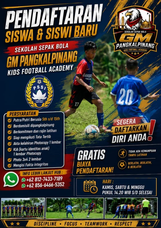 SSB GM Pangkalpinang Kids Football Academy Buka Pendaftaran Peserta Baru, Siap Cetak Bintang Sepak Bola Usia Dini