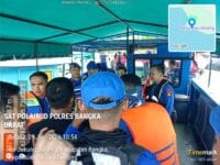 Polres Bangka Barat Tertibkan Ponton Tambang Ilegal di Teluk Kelabat Dalam, Empat Unit Berhasil Diamankan