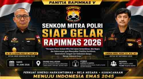 Ribuan Peserta Akan Hadiri Rapimnas 2026 Senkom Mitra Polri dari Seluruh Indonesia
