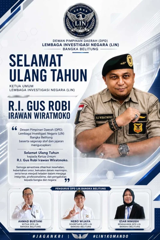LIN Se Bangka Belitung Ucapkan Met Milad Ketua Umum R.I. Wiratmoko