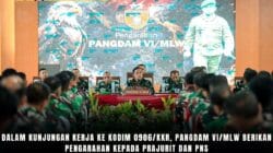 Dalam Kunjungan Kerja ke Kodim 0906/Kkr, Pangdam VI/Mlw Berikan Pengarahan kepada Prajurit dan PNS