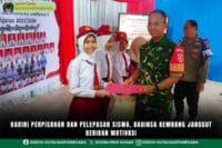 Hadiri Perpisahan dan Pelepasan Siswa, Babinsa Kembang Janggut Berikan Motivasi
