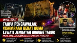 Tanpa Pengawalan, Truk Pengangkut Baket Alat Berat Diduga Langgar Prosedur Saat Melintasi Jembatan Gunung Tabur, Warga Desak Aparat Bertindak