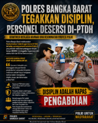 Polres Bangka Barat Tegakkan Disiplin, Personel Desersi Di-PTDH