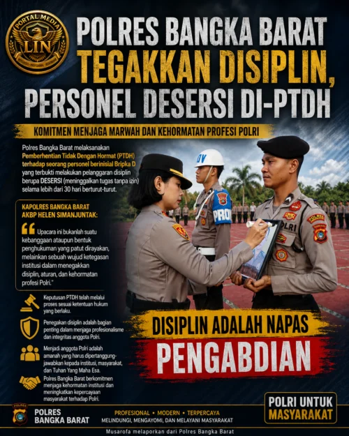 Polres Bangka Barat Tegakkan Disiplin, Personel Desersi Di-PTDH