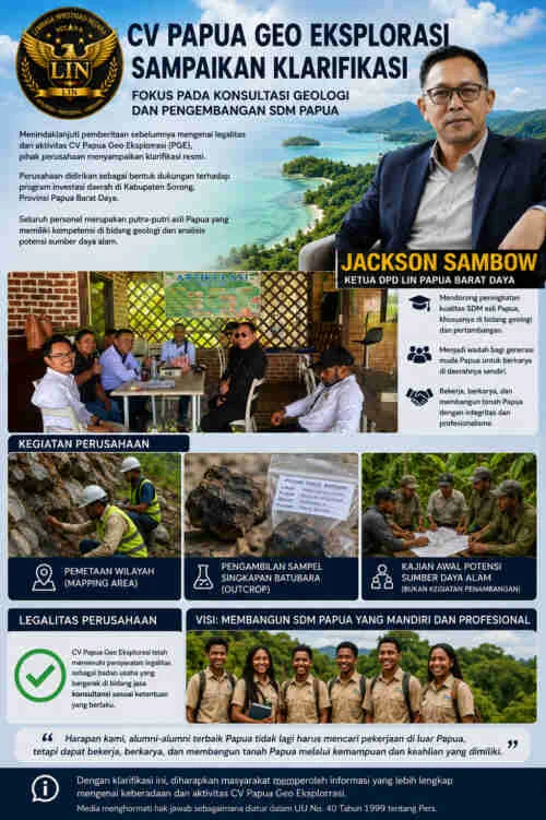 CV Papua Geo Eksplorasi Sampaikan Klarifikasi: Fokus pada Konsultasi Geologi dan Pengembangan SDM Papua