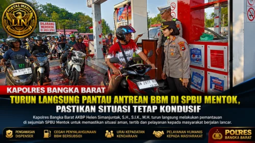 Kapolres Bangka Barat Turun Langsung Pantau Antrean BBM di SPBU Mentok, Pastikan Situasi Tetap Kondusif
