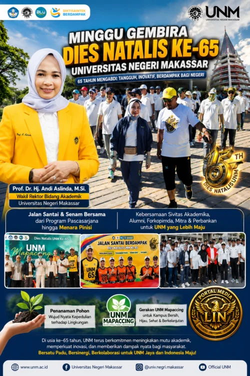 Prof. Dr. Hj. Andi Aslinda, M.Si. Tegaskan Dies Natalis ke-65 UNM Menjadi Momentum Penguatan Akademik dan Kepedulian Lingkungan