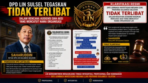 DPD LIN Sulsel Tegaskan Tidak Terlibat dalam Rencana Audiensi dan Aksi yang Mencatut Nama Organisasi